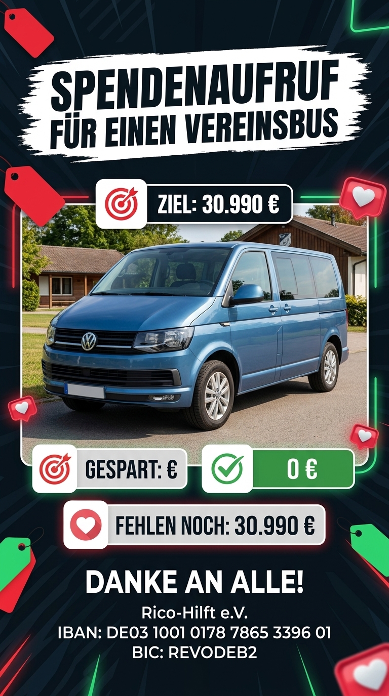 Unterstützung für den Vereinsbus von Rico-Hilft